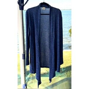 Mello Yello Navy Blue Carefree Threads Flyaway Cardigan Size Large